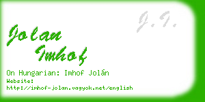jolan imhof business card